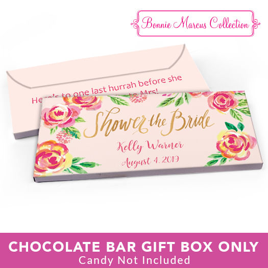 Deluxe Personalized Bridal Shower In the Pink Candy Bar Favor Box