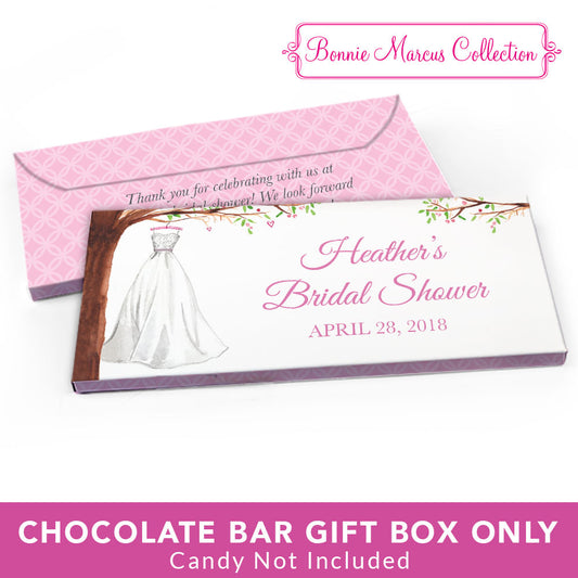 Deluxe Personalized Bridal Shower Branches of Love Chocolate Bar in Gift Box