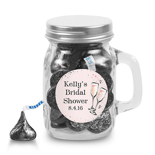 Bonnie Marcus Collection Personalized Mini Mason Mug - The Bubbly Custom Bridal Shower (12 Pack)