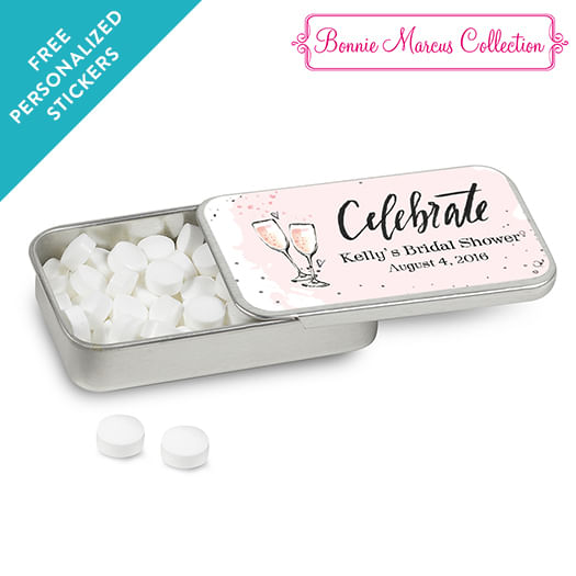 Bonnie Marcus Collection Personalized Mint Tin - The Bubbly Custom Bridal Shower (12 Pack)