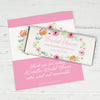 Personalized Bonnie Marcus Bridal Shower Watercolor Blossoms Chocolate Bar Wrappers Only