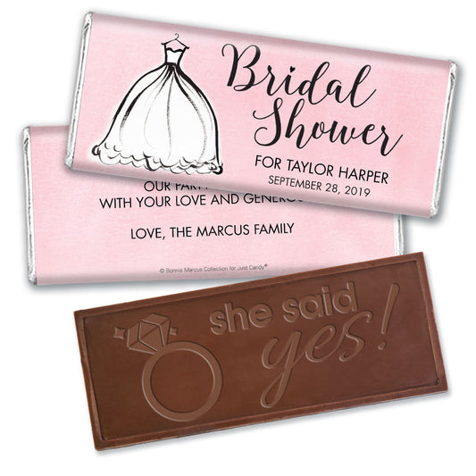 Personalized Bonnie Marcus Birdal Shower Elegance Embossed Chocolate Bar & Wrapper