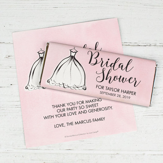 Personalized Bonnie Marcus Bridal Shower Elegance Chocolate Bar Wrappers