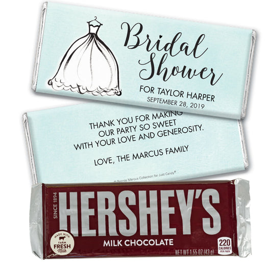 Personalized Bonnie Marcus Bridal Shower Elegance Hershey's Milk Chocolate Bar & Wrapper