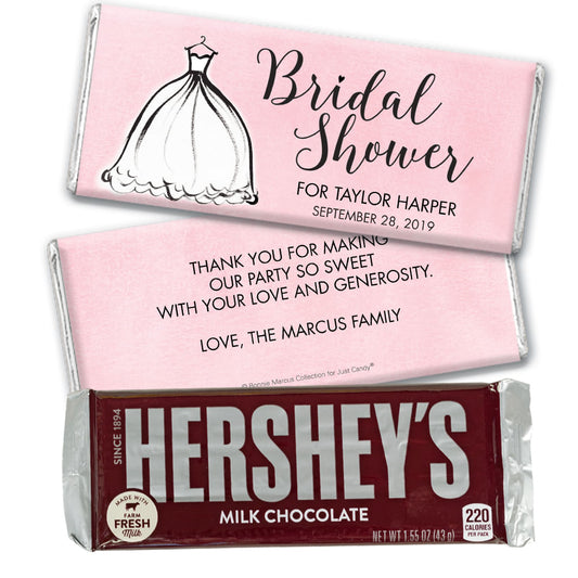 Personalized Bonnie Marcus Bridal Shower Elegance Hershey's Milk Chocolate Bar & Wrapper