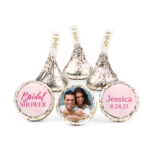 Personalized Bridal Shower Magenta Florals Hershey's Kisses