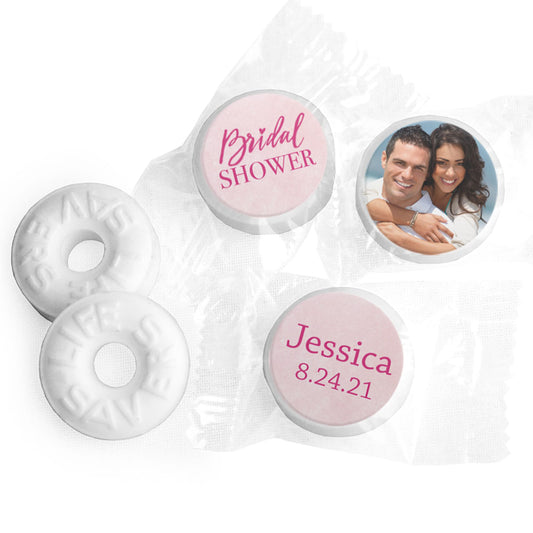 Personalized Bonnie Marcus Bridal Shower Magenta Florals Life Savers Mints