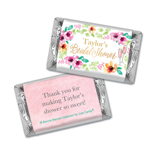 Personalized Bonnie Marcus Bridal Shower Botanical Bubbly Mini Wrappers