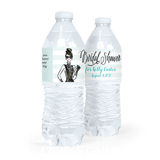 Personalized Bridal Shower Showered in Vogue Water Bottle Sticker Labels (5 Labels)