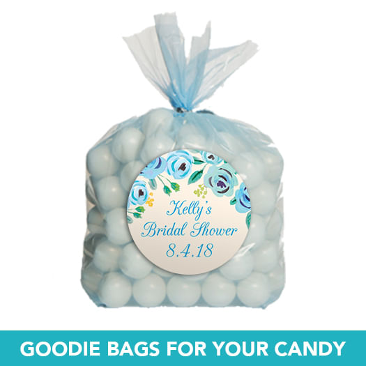 Personalized Bridal Shower Blue Flowers Deluxe Candy Buffet