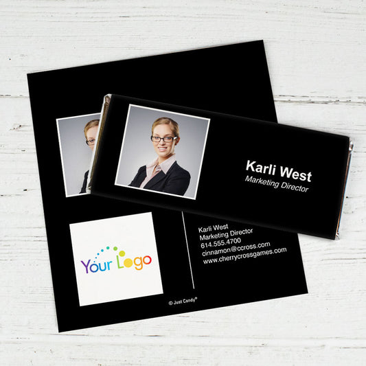 Business Promotional Personalized Chocolate Bar Wrappers Headshot Business Card