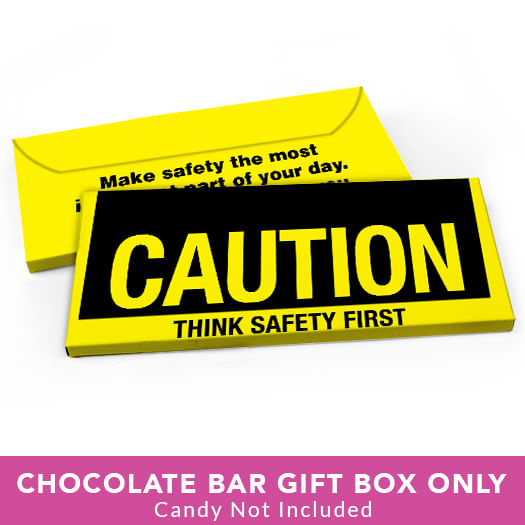 Deluxe Personalized Business Caution Candy Bar Favor Box