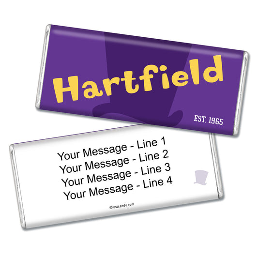 Personalized Business Promotional Willy Wonka Theme Hershey's Milk Chocolate Bar & Wrapper