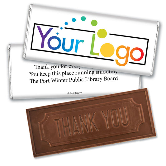 Personalized Business Add Your Logo Embossed Thank You Chocolate Bar