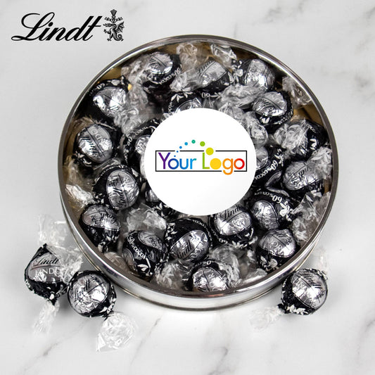 Personalized Add Your Logo Large Silver Lindt Gift Tin