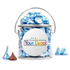 Personalized Add Your Logo Silver Paint Can with Hershey's Kisses