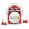 Personalized Add Your Logo Silver Paint Can with Hershey's Kisses