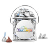 Personalized Add Your Logo Silver Paint Can with Hershey's Kisses