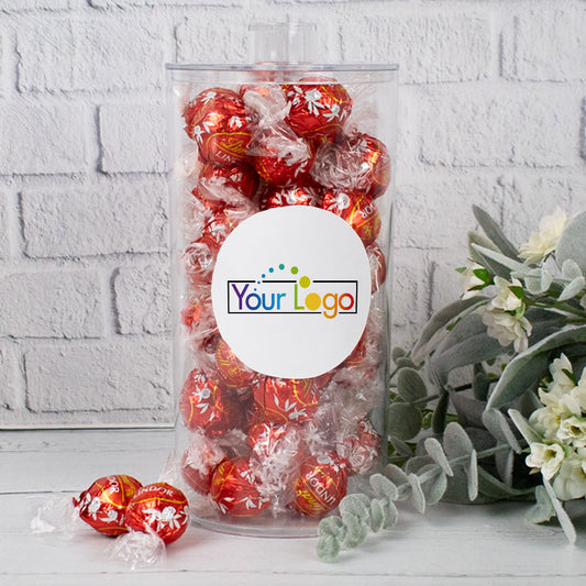 Custom Business Lindor Truffles Canister Gift - Add Your Logo