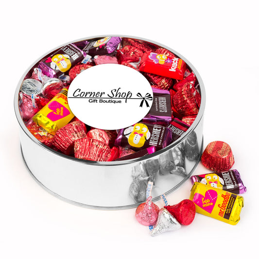 Personalized Valentine's Day Add Your Logo Extra-Large Plastic Tin Hershey's & Reese's Mix