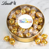 Personalized Add Your Logo Extra Large Gold Lindt Gift Tin