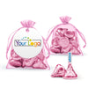 Custom Add Your Logo Hershey's Kisses Organza Bag with Gift Tag