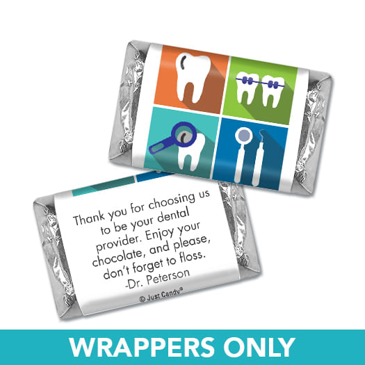 Personalized Add Your Logo Dental Pop Art Mini Wrappers Only