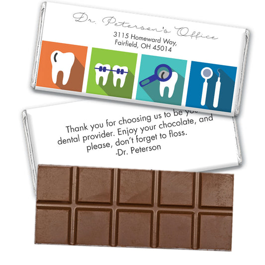 Personalized Add Your Logo Dental Pop Art Belgian Chocolate Bar & Wrapper