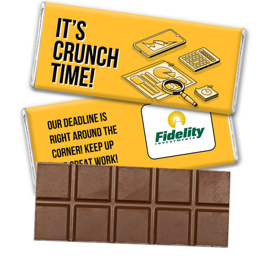 Personalized Logo It's Crunch Time Belgian Chocolate Bar & Wrapper