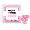 Personalized Business We're Hiring JUST CANDY� favor cube with Just Candy Milk Chocolate Minis