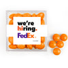 Personalized Business We're Hiring JUST CANDY� favor cube with Just Candy Milk Chocolate Minis