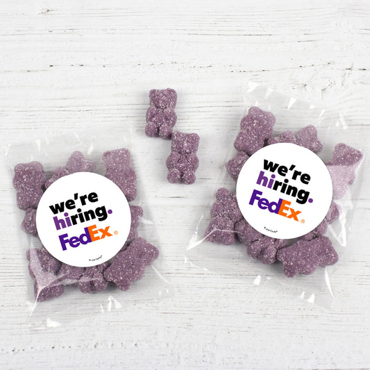 Personalized Business We're Hiring Candy Bags with Gummi Bears