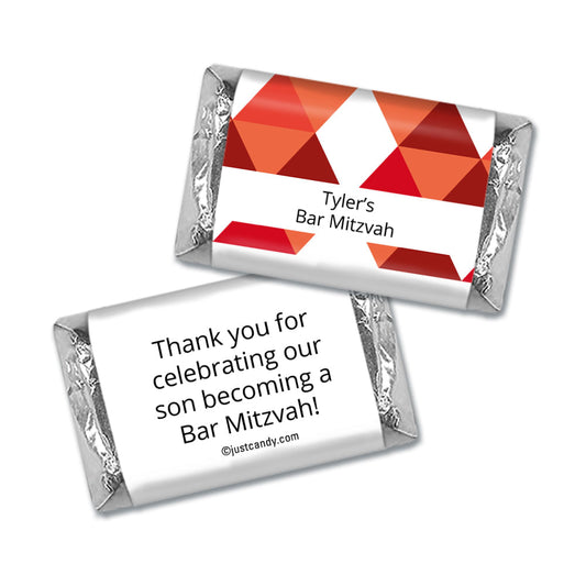 Bar Mitzvah Personalized Hershey's Miniatures Wrappers Triangle Pattern