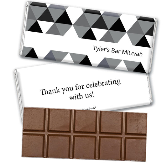 Bar Mitzvah Personalized Belgian Chocolate Bar Triangle Pattern