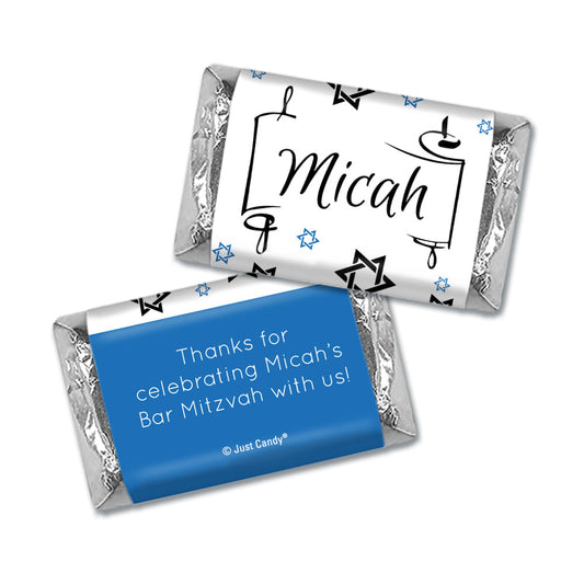 Personalized Bar Mitzvah Scroll & Stars Hershey's Hershey's Miniatures