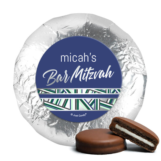 Personalized Bar Mitzvah Symbolic Stripes Chocolate Covered Oreos Cookies