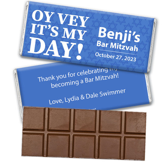 Personalized Oy Vey Bar Mitzvah! Belgian Chocolate Bar