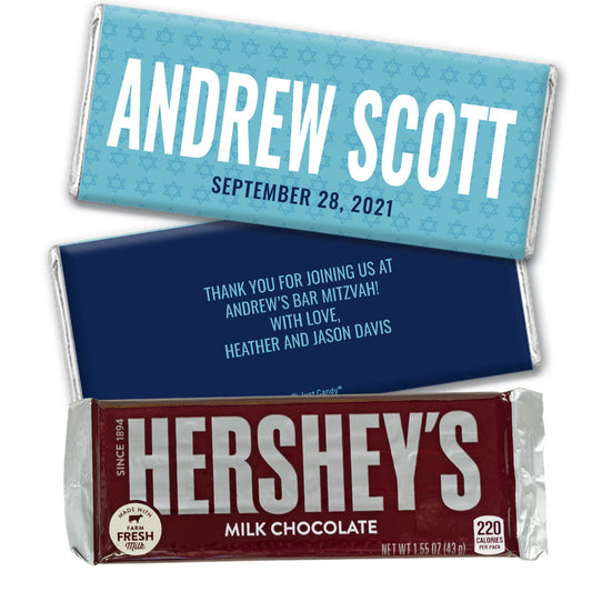 Personalized Bar Mitzvah Blue Hershey's Milk Chocolate Bar