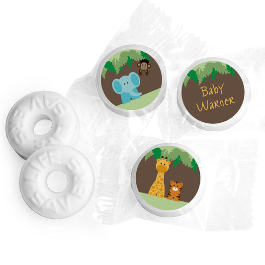 Baby Shower Personalized LifeSavers 5 Flavor Hard Candy Jungle Safari Animals