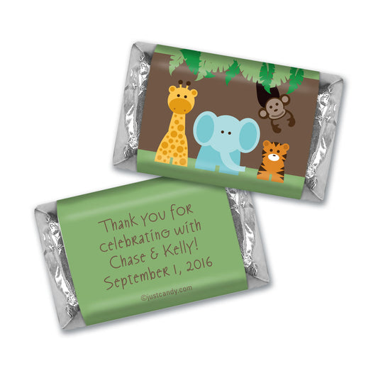 Baby Shower Personalized Hershey's Miniatures Jungle Safari Animals