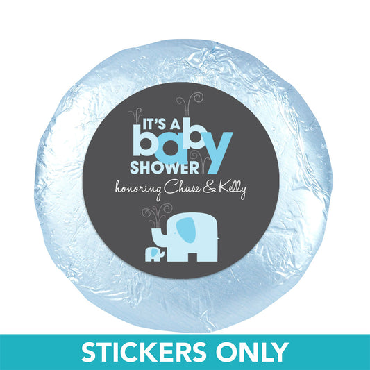 Baby Shower 1.25" Sticker Elephant (48 Stickers)