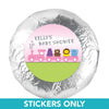 Baby Shower 1.25" Sticker Safari Animal Train (48 Stickers)