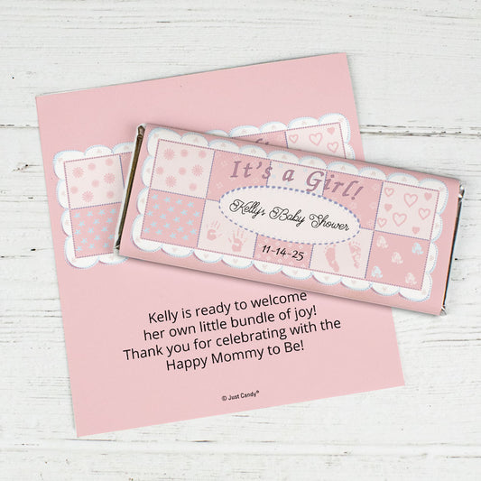 Baby Shower Personalized Chocolate Bar Wrappers Quilt