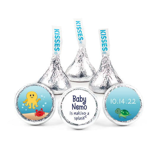 Baby Shower Personalized Hershey's Kisses Ocean Octopus Deep Sea Bubbles Assembled Kisses