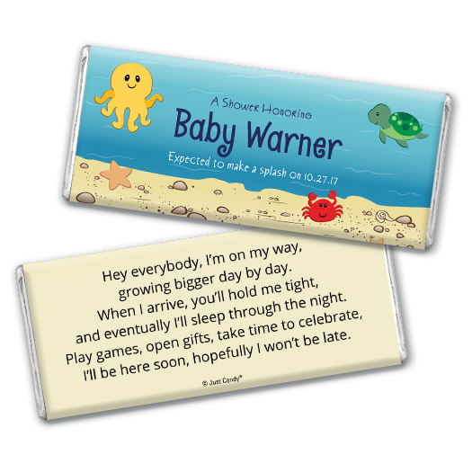 Baby Shower Personalized Hershey's Milk Chocolate Bar Ocean Octopus Deep Sea Bubbles