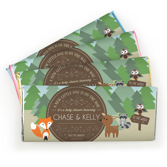 Baby Shower Personalized Chocolate Bar Wrappers Fox, Deer, Forest Animals