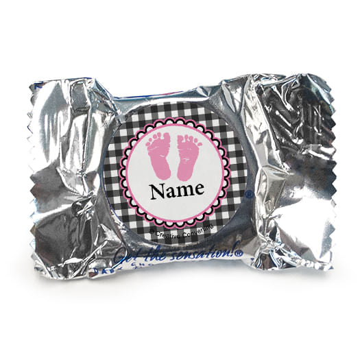 Sweet Baby Feet Pink Personalized York Peppermint Patties (84 Pack) - pack of 70