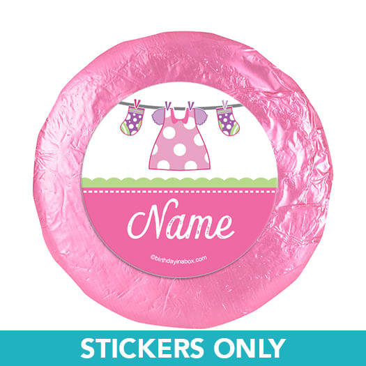 Shower with Love Girl Personalized 1.25" Stickers (48 Stickers)