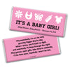 Baby Shower Personalized Chocolate Bar Wrappers Bottles Bibs and Butterflies "It's a Girl"