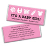 Baby Shower Personalized Chocolate Bar Wrappers Bottles Bibs and Butterflies "It's a Girl"